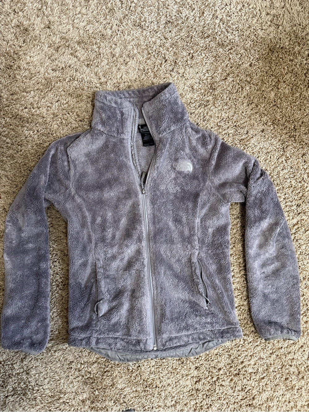 The North Face Gray Plush Full-Zip Fleece Jacket